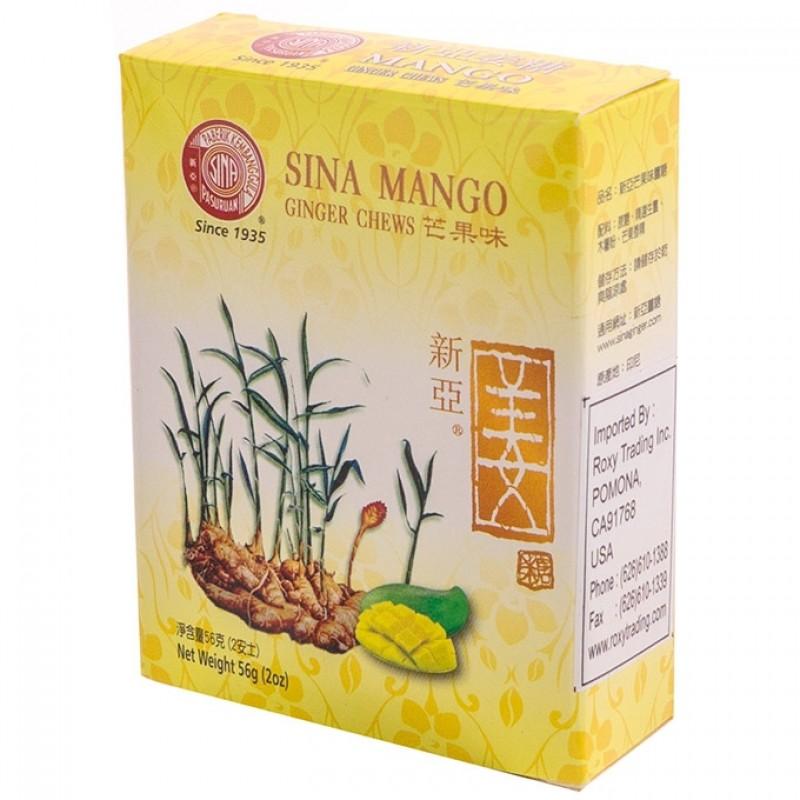 Sina Ting Ting Jahe Ginger Chews, Front Packaging Mango