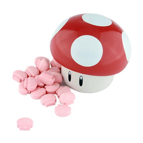 Nintendo Mario Mushroom Sours Hard Candy Tin, Green or Red Hard Boston America Red  Front Packaging